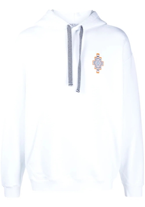 COUNTY OF MILAN embroidered cross logo hoodie - White