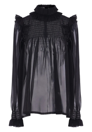 Saint Laurent semi-sheer crepe blouse - Black