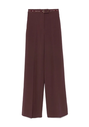 Elisabetta Franchi logo-waistband trousers - Brown