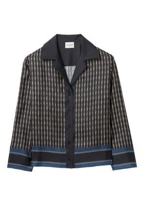 Claudie Pierlot chain-print silk top - Blue