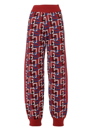 GCDS logo-intarsia track pants - Red