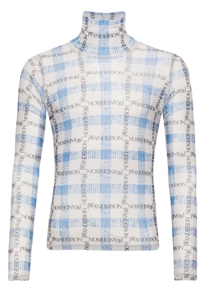 JW Anderson logo grid-print T-shirt - Blue