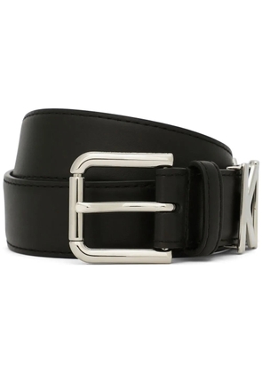 Dolce & Gabbana KIM DOLCE&GABBANA logo-lettering leather belt - Black
