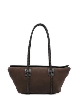 Hereu braided-handle suede shoulder bag - Brown