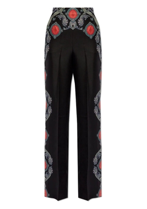 ETRO paisley flared silk trousers - Blue