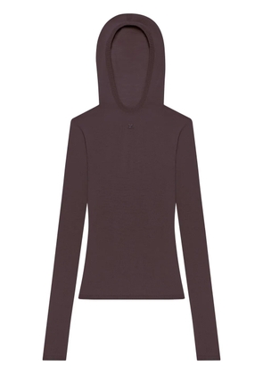Courrèges hooded knitted top - Brown
