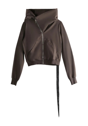 Rick Owens DRKSHDW zip-up hooded jacket - Brown