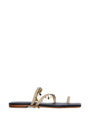 Johanna Ortiz Glimmering Shores embellished flat sandals - Neutrals