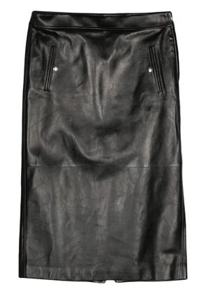 Alexander McQueen low-rise leather skirt - Black