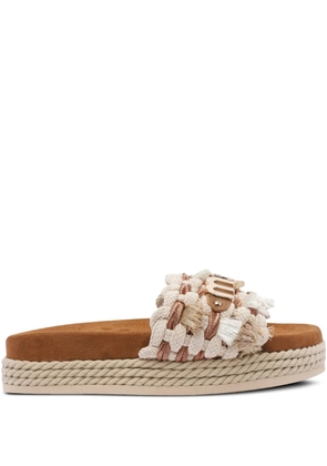 Mou braided-strap platform sandals - Neutrals