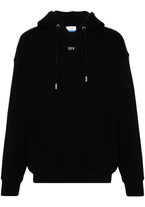 Off-White drawstring organic cotton hoodie - Black
