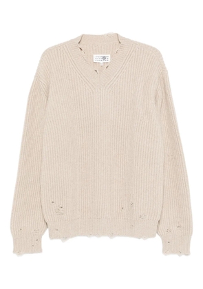 MM6 Maison Margiela v-neck sweater - Neutrals
