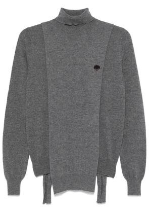 MORDECAI draped-detailed sweater - Grey
