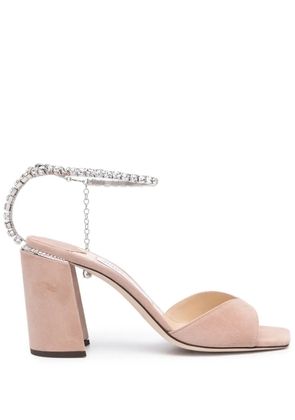 Jimmy Choo Saeda 85mm suede sandals - Neutrals