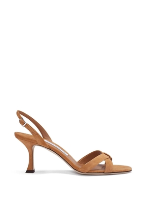 Jimmy Choo Elsy knotted slingback sandals - Brown