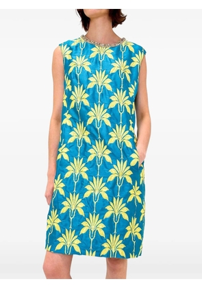 Odeeh beaded floral dress - Blue