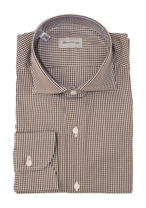 SARTORIO NAPOLI checked-pattern cotton shirt - Brown