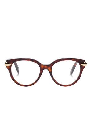 Bvlgari round-frame glasses - Brown
