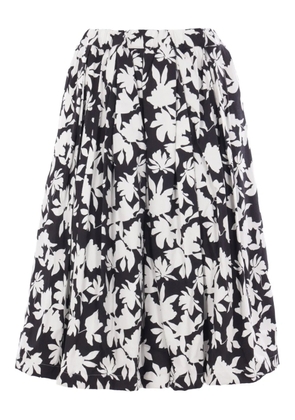 Comme Des Garçons Comme Des Garçons floral-print midi skirt - Black