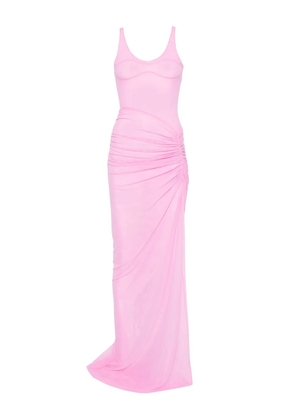 David Koma Ruched Mesh gown - Pink
