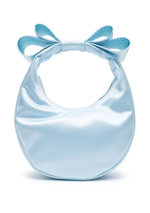 MACH & MACH bow-detail satin tote bag - Blue