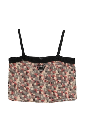 BODE Quadrille square-neck top - Neutrals