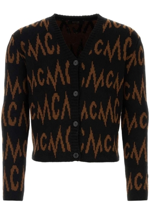 MCM intarsia-knit logo cardigan - Black