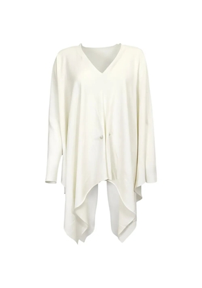 Fabiana Filippi V-neck asymmetrical fine-knit blouse - White