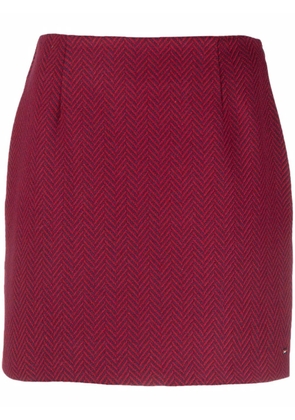Tommy Hilfiger chevron-knit mini skirt - Red