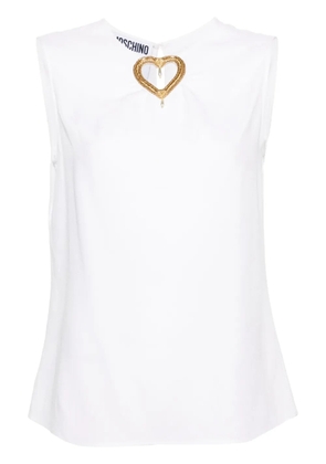 Moschino heart cut-out sleeveless blouse - White