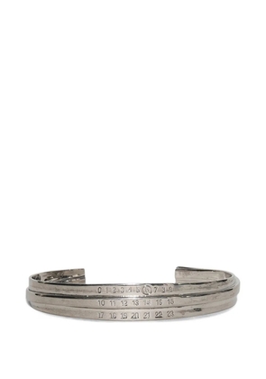 MM6 Maison Margiela enamel logo cuff bracelet - Silver