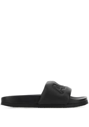 AMBUSH logo-embossed leather slippers - Black