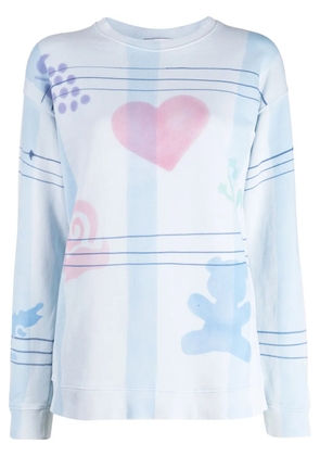 Collina Strada graphic-print cotton sweatshirt - Blue