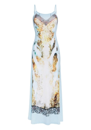 Y/Project graphic-print slip dress - Blue