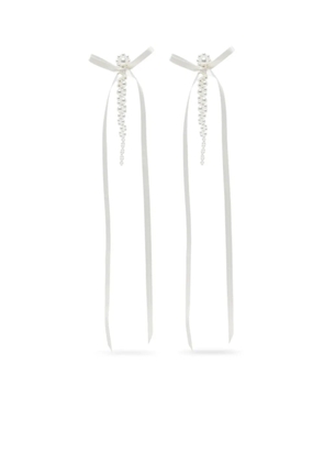 Simone Rocha Bow Ribbon Drip earrings - White