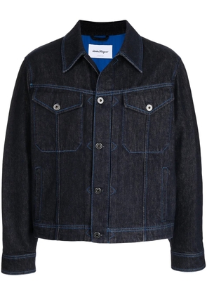 Ferragamo contrast-stitch denim jacket - Blue