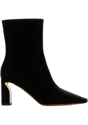 Alexander McQueen 80mm velvet ankle boots - Black