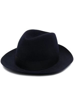 Borsalino ribbon-detail fedora hat - Blue