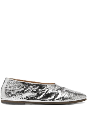 Marsèll Coltellacio metallic leather ballet flats - Silver