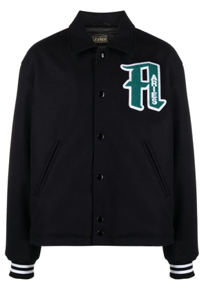Aries logo-appliqué varsity jacket - Black