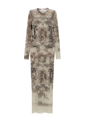 Jean Paul Gaultier graphic-print maxi dress - Neutrals