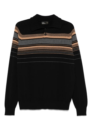 Kolor striped polo shirt - Black