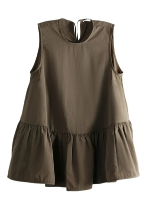 Cecilie Bahnsen ruffled sleeveless top - Brown