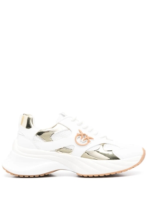 PINKO logo-patch mirror-detailed sneakers - White