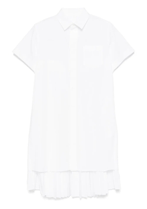 sacai pleated shirt dress - White