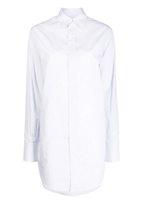 SA SU PHI oversized striped shirt dress - White