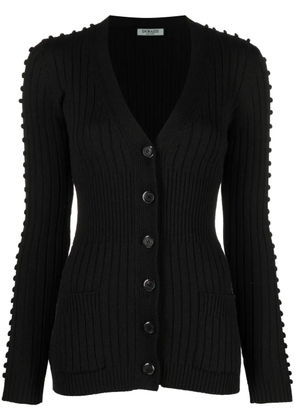Durazzi Milano V-neck ribbed cardigan - Black