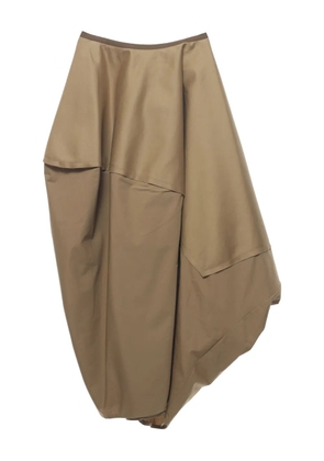 Carven draped panelled midi skirt - Neutrals