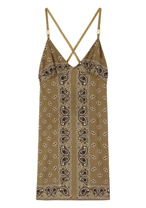 Palm Angels paisley-print slip dress - Green