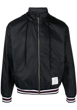 Thom Browne logo-patch ripstop lightweight jacket - Blue